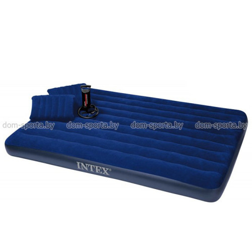 Матрас INTEX Classic Queen 152х203х22 см с насосом и подушками 64765