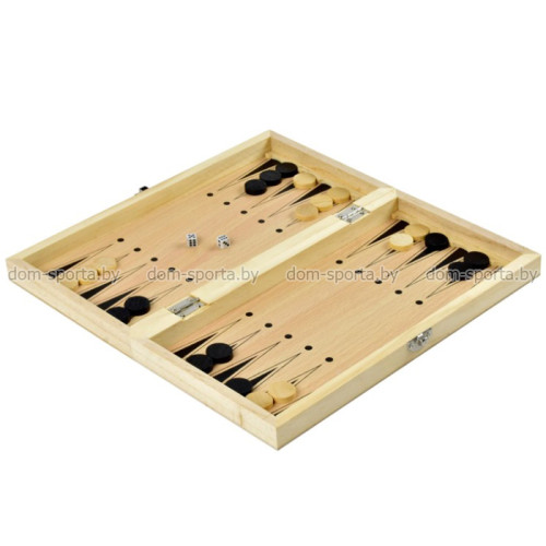 Нарды/шашки/шахматы 34х34см деревянные CF-W772