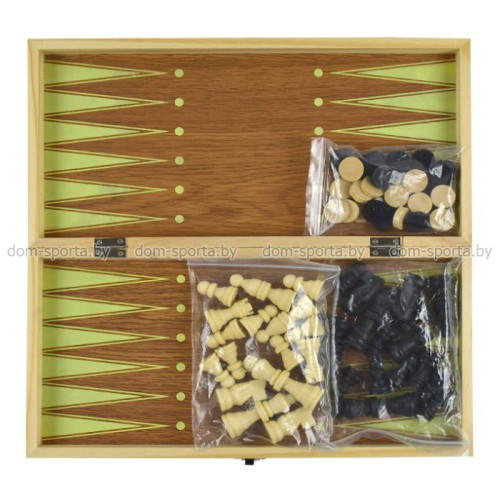 Нарды/шашки/шахматы 29х29см деревянные CF-W001