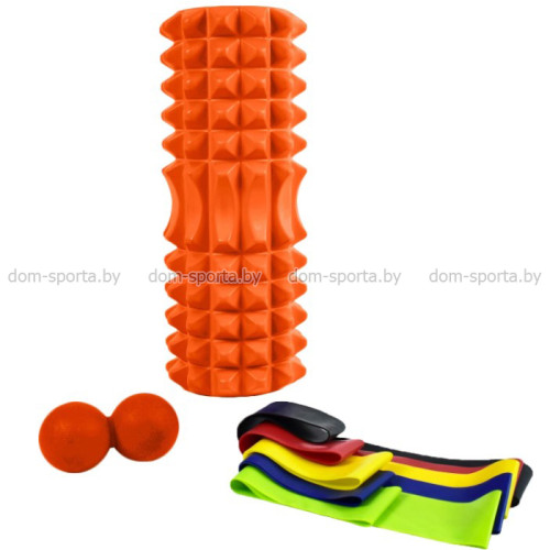 Набор для йоги Cliff (ролл 33х13см, мяч двойной, 5 эспандеров)