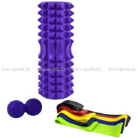 Набор для йоги Cliff (ролл 33х13см, мяч двойной, 5 эспандеров)