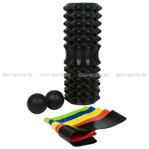 Набор для йоги Cliff (ролл 33х13см, мяч двойной, 5 эспандеров)