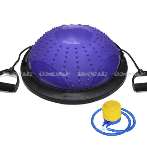 Балансир 45 см массажный Bosu с эспандерами BuBs-45M полусфера
