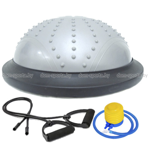 Балансир 45 см массажный Bosu с эспандерами BuBs-45M полусфера