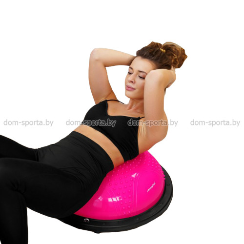 Балансир 45 см массажный Bosu с эспандерами BuBs-45M полусфера