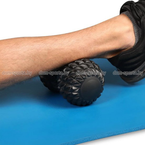 Мяч массажный 18х10 см Indigo IN269-BK двойной жесткий