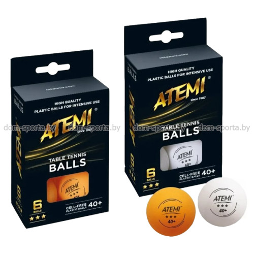 Шарики (мячи) Atemi 3* (6 шт) тренировочные