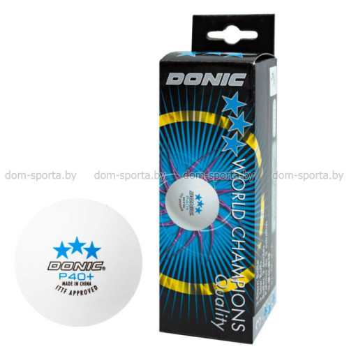 Шарики (мячи) Donic P40+ Cell free 3* (3шт) ITTF тренировочные Шарики (мячи) Donic P40+ Cell free 3* (3шт) ITTF тренировочные