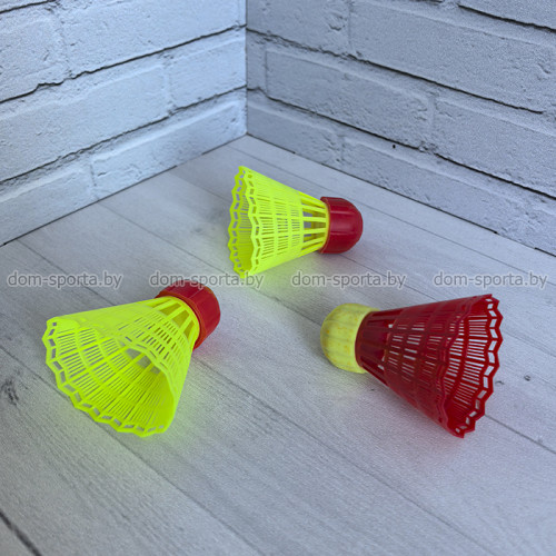 Волан перьевой для бадминтона с резиновой головкой малый